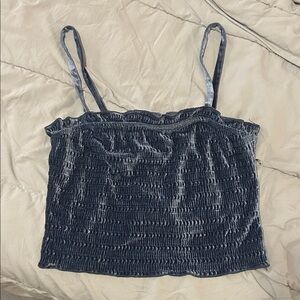 Wild Fable Velvet Smocked Cami Top - Dark Blue